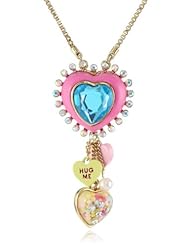 Betsey Johnson "Heart Candy Boost" Candy Heart Pendant Necklace, 19"