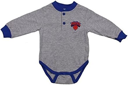 Mighty Mac New York Knicks NBA Baby Boys Infants Fleece Set Creeper with Matching Pants, Grey & Blue