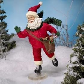  Kurt Adler Fabriche Santa Claus Ice Skating Skater