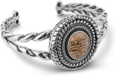 Sterling Silver Picture Jasper Interchangeable Cuff