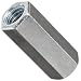 12L14 Steel Coupling Nut, Zinc Plated Finish, Right Hand Threads, Corrosion Resistant, 1/2"-13 Threads, 11/16" Width Across Flats (Pack of 30)