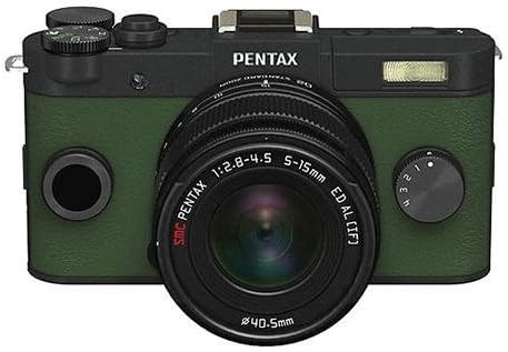 Pentax Q-S1 Mirrorless Digital Camera with 5-15mm Zoom Lens, Shake Reduction, 3-inch LCD Monitor, 5 FPS, Full 1080p h.264 HD video - Black / Khaki Green