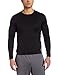 Hot Chillys Men's Peachskins Solid Crewneck Relaxed Fit Base Layer Top, Black, X-Large