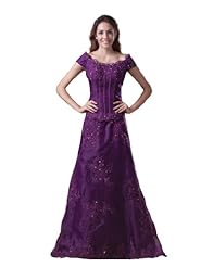 Applique Organza/Taffeta Off the Shoulder Mother-of-the-Bride Dress 