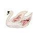 ID 0528B Swan Swimming Patch Water Lake Animal Embroidered Iron On Applique