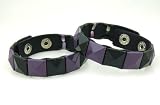 Black Purple Pyramid Stud Wristband Gothic Deathrock