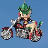 Sexy Betty Boop Cowgirl Biker On Motorcycle Christmas Ornament #BB0258