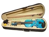 VIOLINSMART Solid BLUE color 1/8 Size Teachers Recommended Student Violin + Bow + Case + Rosin Complete Set
