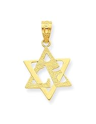 14k Yellow Gold Star of David Pendant