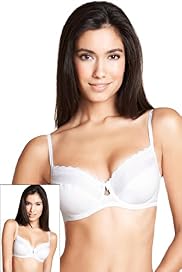 2 Pack Cotton Rich Lace Underwired B-DD Bras