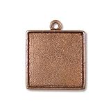 Patera Antique Copper Plated Pewter Square Pendant 15/16 Inch