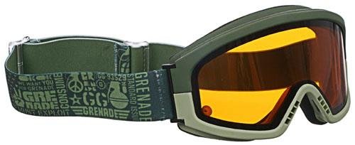 Grenade Danny Kass Pro 2 Snowboard Goggles - Olive Frame - Amber Lens