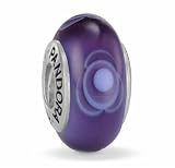 beads Pandora Damen Bead  Sterling Silber 925 Muranoglaskugel lila mit Blumen KASI 79643