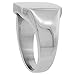 Surgical Stainless Steel Octagon Signet Ring Solid Back Flawless Finish 9/16 inch Sizes 8 to 13
