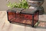 Burgundy Art Glass Keepsake Jewelry Box