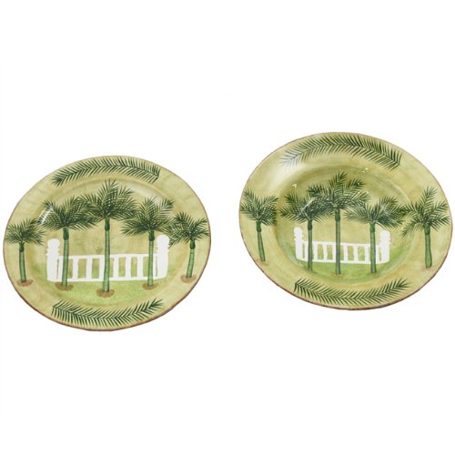 Best Cheap Palm Tree Collection 2 Piece Serving Platter & Bowl Set