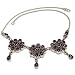 Necklace Amethyst Gemstone Silver Jewelry 15.5 inches (gnklc300)