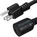 NEMA 5-15P to L5-20R Adapter - 1 Foot, 15A/125V, 14 AWG - Iron Box # IBX-5503-01M
