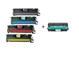 HP 2500 5 pack New Compatible Toner Cartridges (B,C,Y,M)+Drum Unit For Use with HP Color LaserJet 1500, HP Color LaserJet 1500L, HP Color LaserJet 2500, HP Color LaserJet 2500L,HP LaserJet 2550 (Q3960A,Q3961A,Q3962A,Q3963A,Q3964A)
