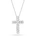 10k White Gold Diamond Cross Pendant (1/2 cttw, I-J Color, I2-I3 Clarity), 18"