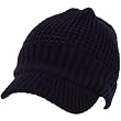 Waffle Knit Light Jeep Visor Skull Beanie Cap Hat Navy Blue