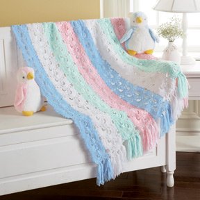 Mary Maxim Baby Swirls Blanket Crochet Kit