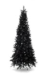 1.65M (5.5FT) BLACK SLIM DUCHESS  ARTIFICIAL CHRISTMAS TREE