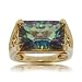 7CT Mystic Fire Topaz  & Diamond Ring Set in 14K Solid Gold Filigree