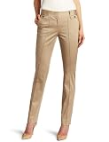 AK Anne Klein Womens Petite Sateen Pintuck Slim Pant
