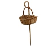 Panier a champignons avec canne - Objet artisanal