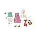 Barbie 2009 Doll Clothes Fashion N7482 Floral Theme Spring Outfit - 2 Tops, Short, Denim Pants, Twee