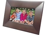Omnitech 7 in Digital Photo Frame Cherry Wood Frame with Black Matte Inset