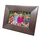 Omnitech 7 in Digital Photo Frame Cherry Wood Frame with Black Matte Inset ~ OmniTech