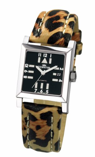 Fortis Women's 629.20.71 L.41 Square SL Automatic Square Black Dial Date Watch