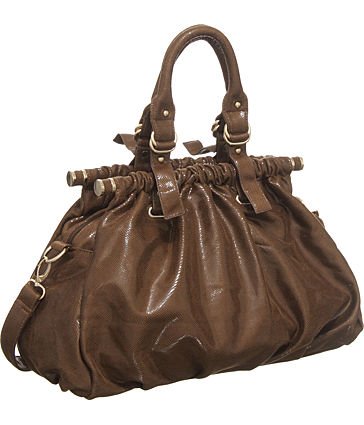 Patent Sueded Python Crossbody Tote