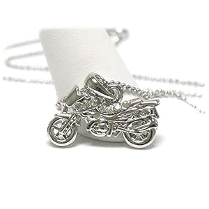 Motor Bike Motorcycle Crystal Necklace Fashion Jewelry