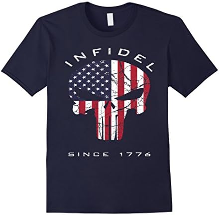 Men's I'm the Infidel Punisher Skull Allah Warned You About  2XL Navy