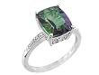 11x9mm Antique Shaped Mystic Topaz and Diamond Ring LIFETIME WARRANTY