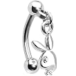 Playboy Crystal Eye Rabbit Head Curved Eyebrow Ring