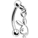 Playboy Crystal Eye Rabbit Head Curved Eyebrow Ring