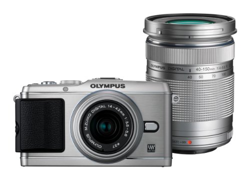 Olympus PEN E-P3 Systemkamera (12 Megapixel, 7,6 cm (3 Zoll) Display, Bildstabilisator, Full-HD Video) silber Kit inkl. 14-42mm und 40-150mm Objek ...