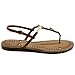 Ollio Women's Shoe Metallic T-Strap Comfort Zori Flat Sandal