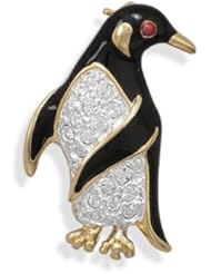 14 Karat Gold Plated Penguin Pin