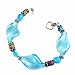 Bracelet - B25 - Handmade Murano Glass & Fire-Polished Beads - Lg Twists - Toggle Closure ~ Aqua