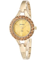 Armitron Womens 75/5169CMGP Light Topaz Swarovski Crystal Accented Gold-Tone Bangle Watch