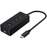 Aukey Type-C USB-C to USB3.0 4ポート ハブ PD(Power-Delivery)対応 充電可能 バスパワー 高速ハブMacBook/ ChromeBook Pixel/ Nokia N1 Tablet 他対応 CB-C29