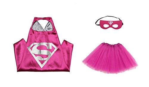 Rush Dance Kids Children's Deluxe Comics Super Hero CAPE & MASK & TUTU Costume