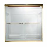 American Standard AM00.325400.094 Gold Euro Bypass Euro Clear Glass Frameless By-Pass Tub Doors for