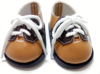 Two Tone Brown Oxfords. White Diamond Design Sandals. Fit 18" Dolls like American Girl®