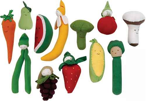 Organic Veggies and Fruit Safe Non-toxic Teething Toys for Baby